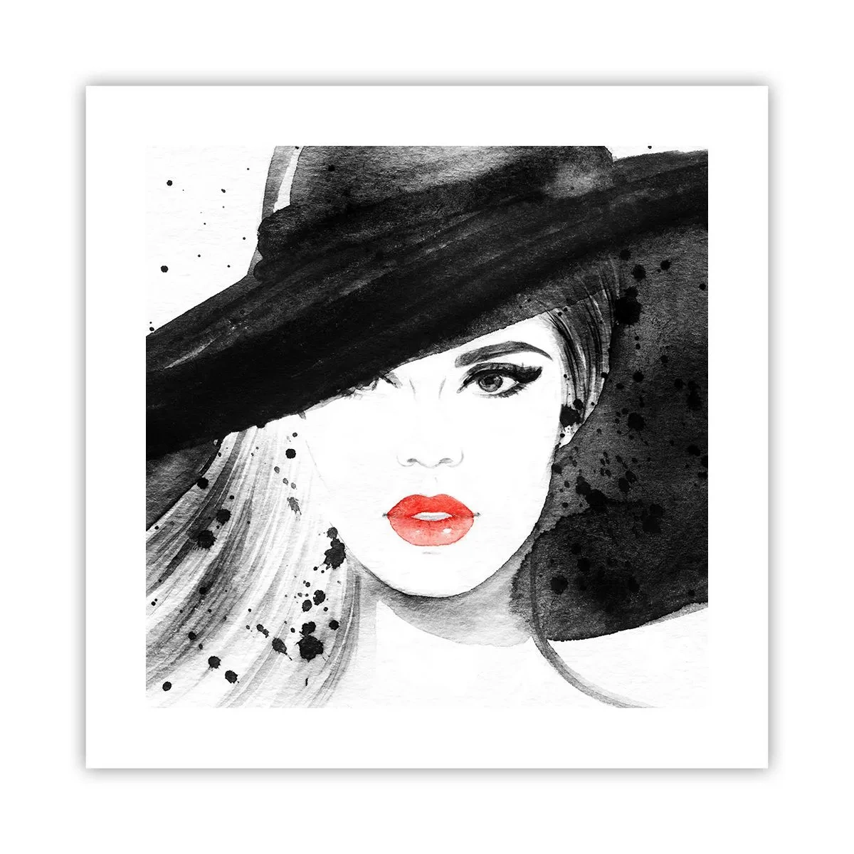 Affiche - Poster - Dame en noir - 40x40 cm