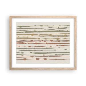 Affiche dans un chêne clair - Poster - Notation musicale des couleurs - 50x40 cm