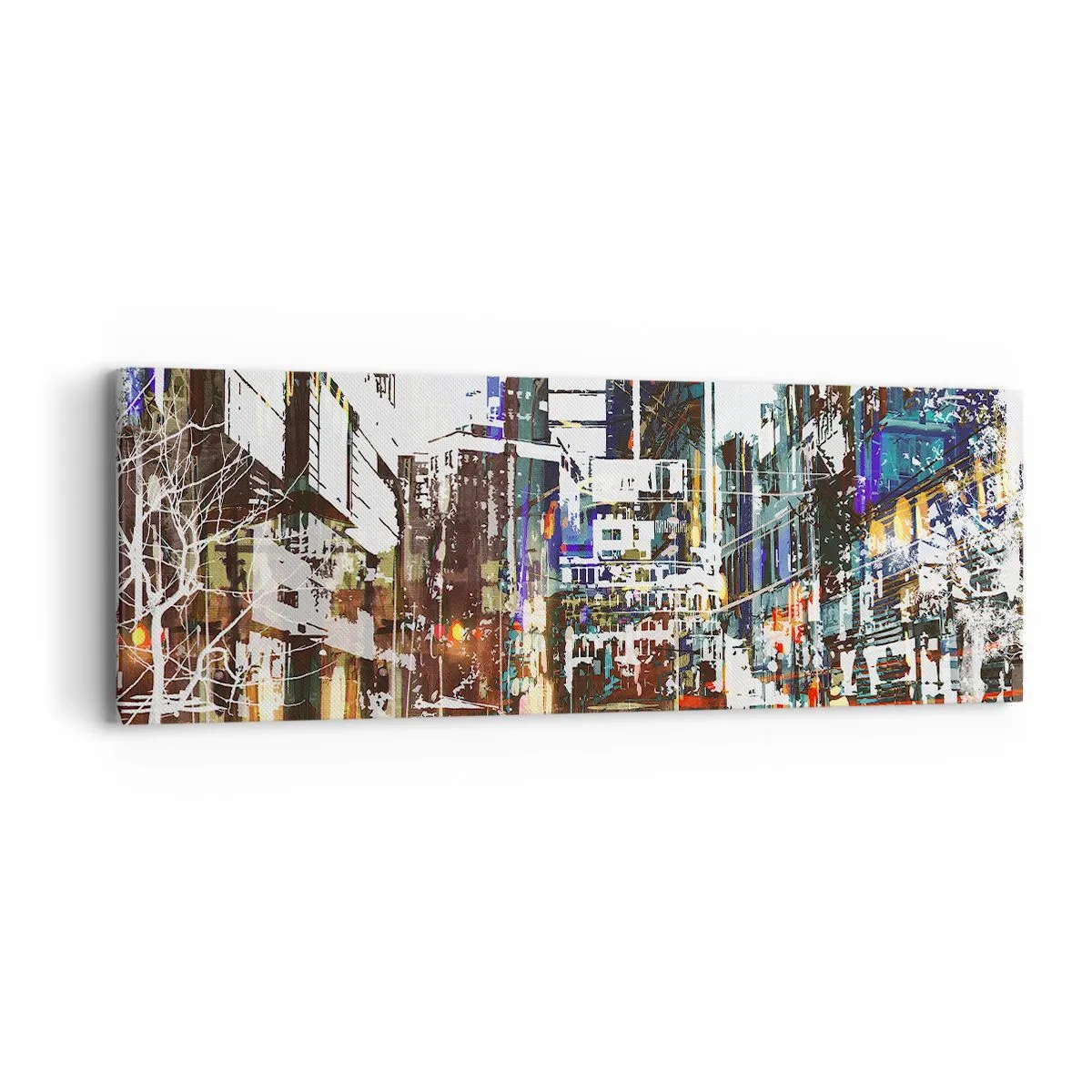 Impression sur toile - Image sur toile - Une ville chatoyante - 90x30 cm