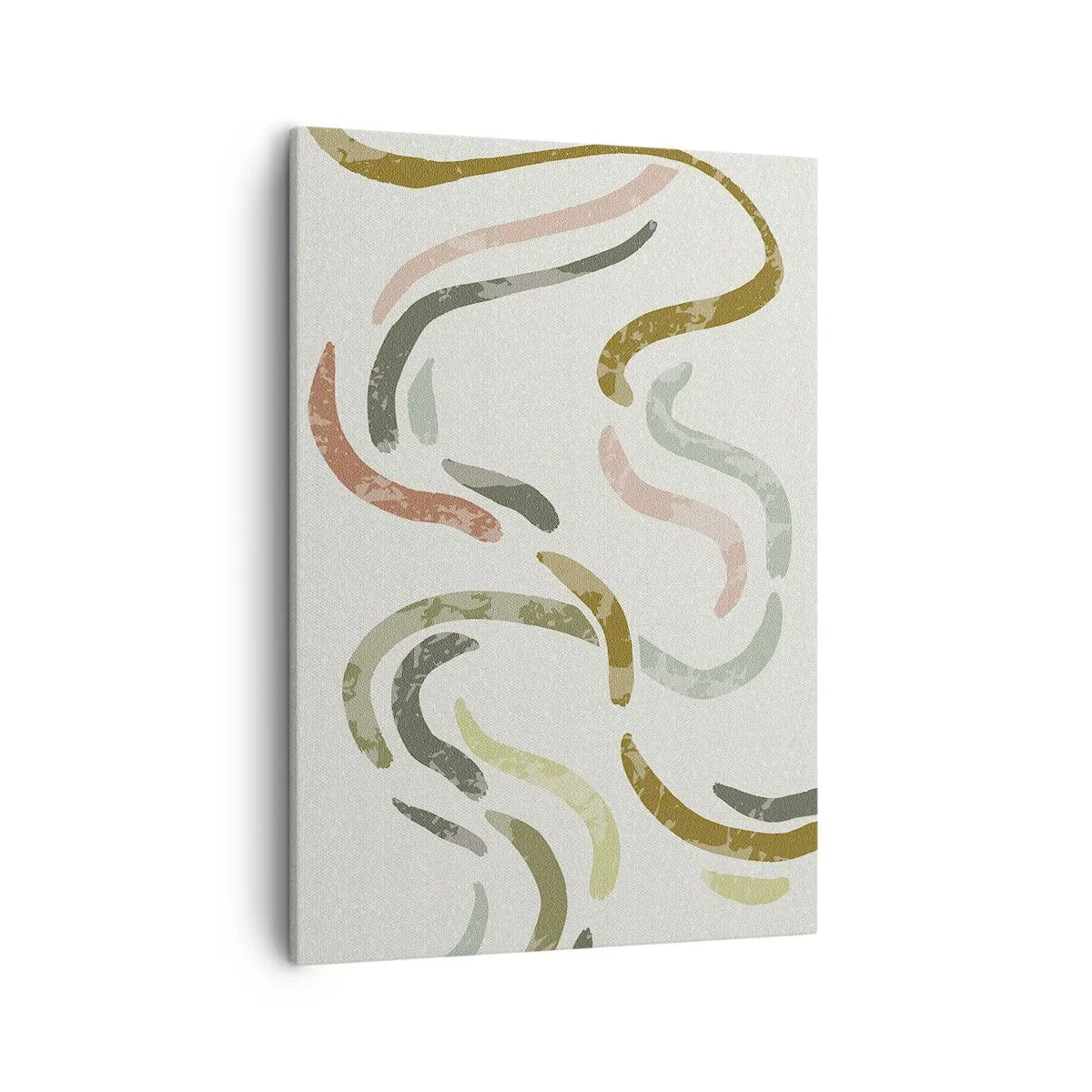 Impression sur toile - Image sur toile - Arcs abstraits aux couleurs pastel - 50x70cm - Une joyeuse danse de l'abstraction - Décoration murale moderne pour le salon et la chambre ARTTOR