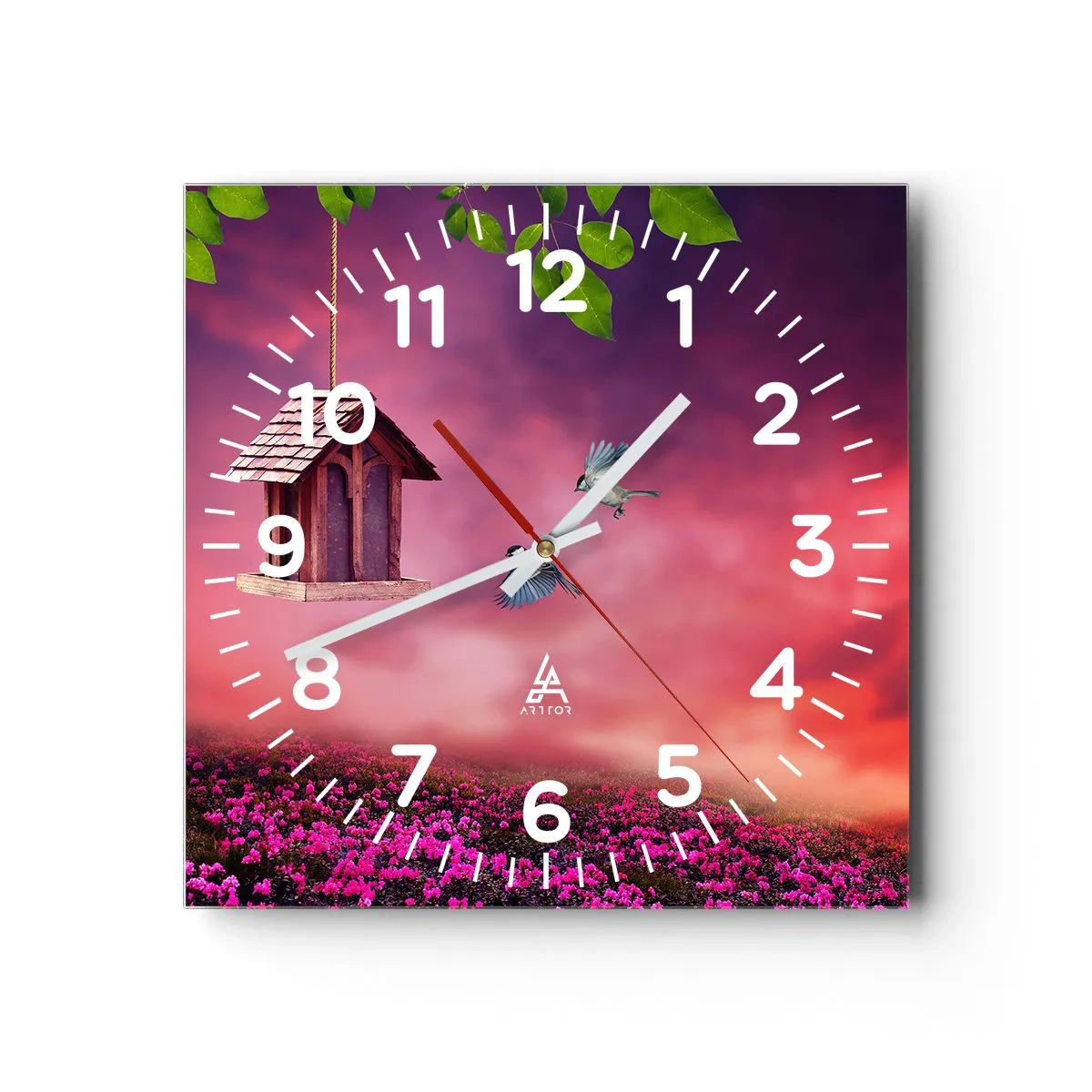 Horloge murale - Pendule murale - Invitation à dîner - 40x40 cm