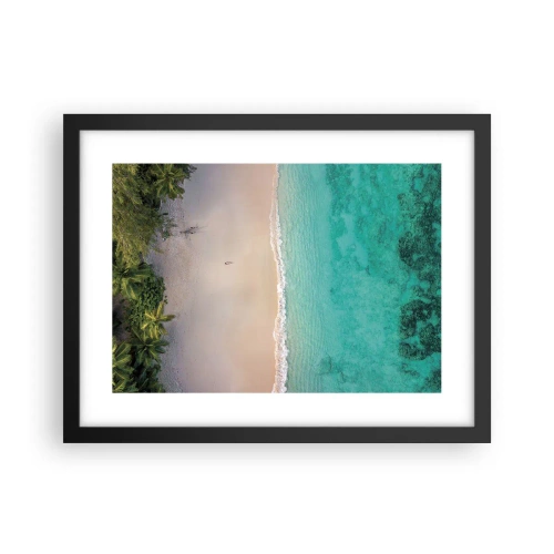 Affiche dans un cadre noir - Poster - Plage paradisiaque - 40x30 cm