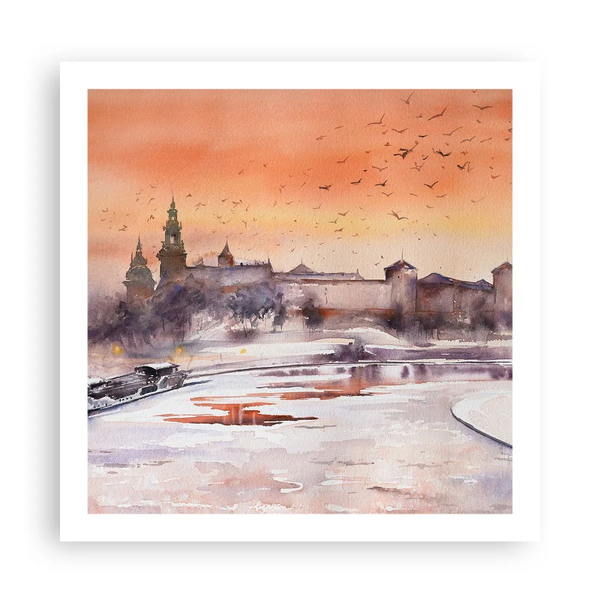 Affiche - Poster - Coucher de soleil royal - 60x60 cm