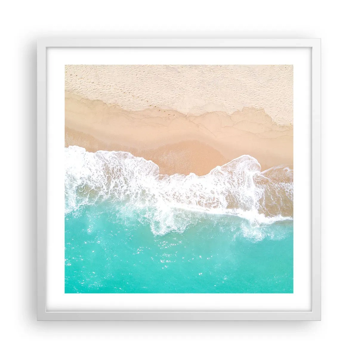 Affiche dans un cadre blanc - Poster - Caresse de l'océan - 50x50 cm