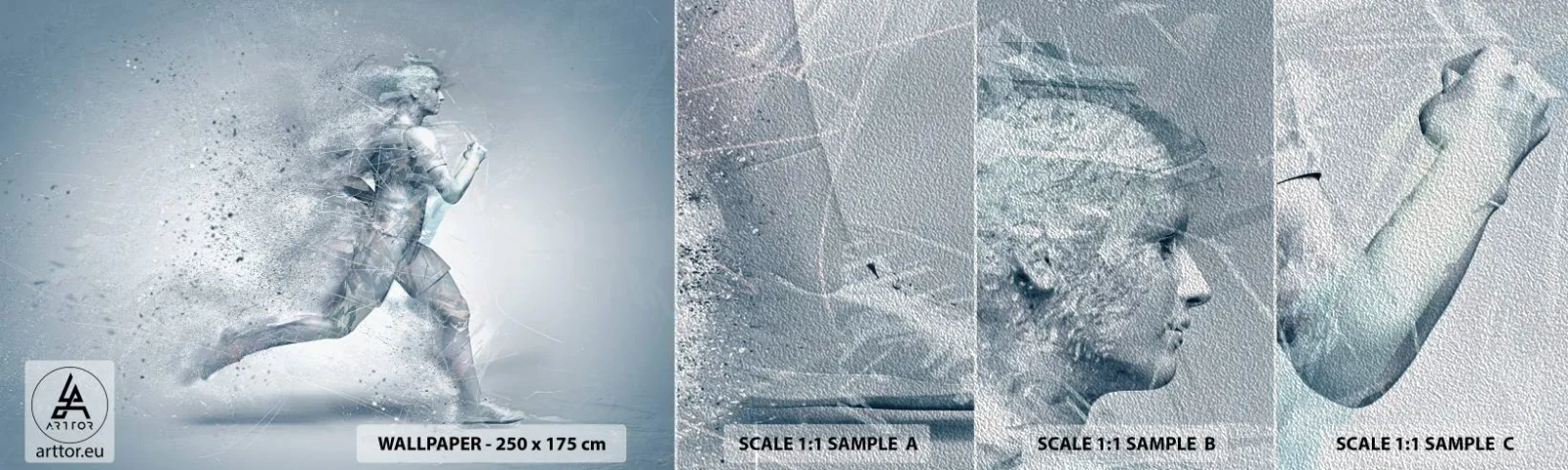 Échantillon de Papier Peint Premium Sand - Une énergie cristalline - Abstraction, Graphique, Coureur - 100x30 cm