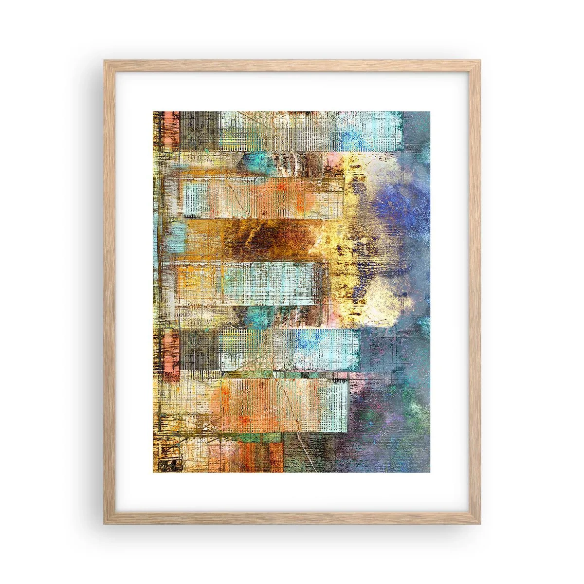 Affiche dans un chêne clair - Poster - Une métropole ensoleillée - 40x50 cm