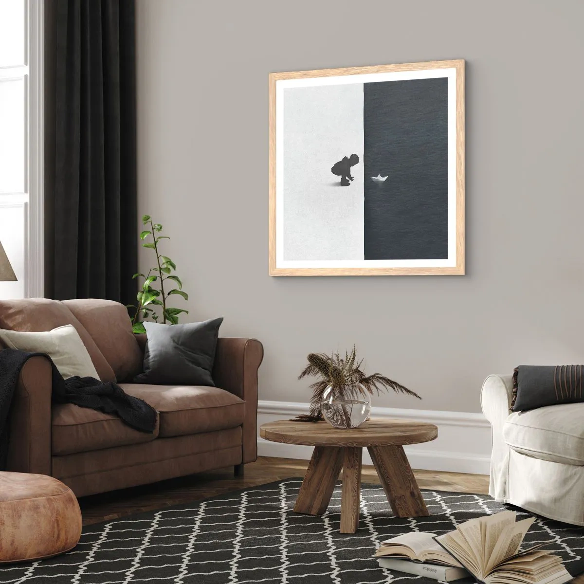 Affiche dans un chêne clair - Poster - Grande expédition - 30x30 cm