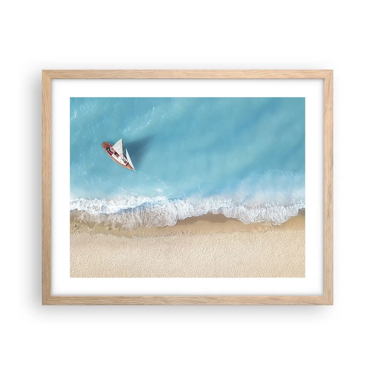 Affiche dans un chêne clair - Poster - A la frontière de l'azur et de l'or - 50x40 cm