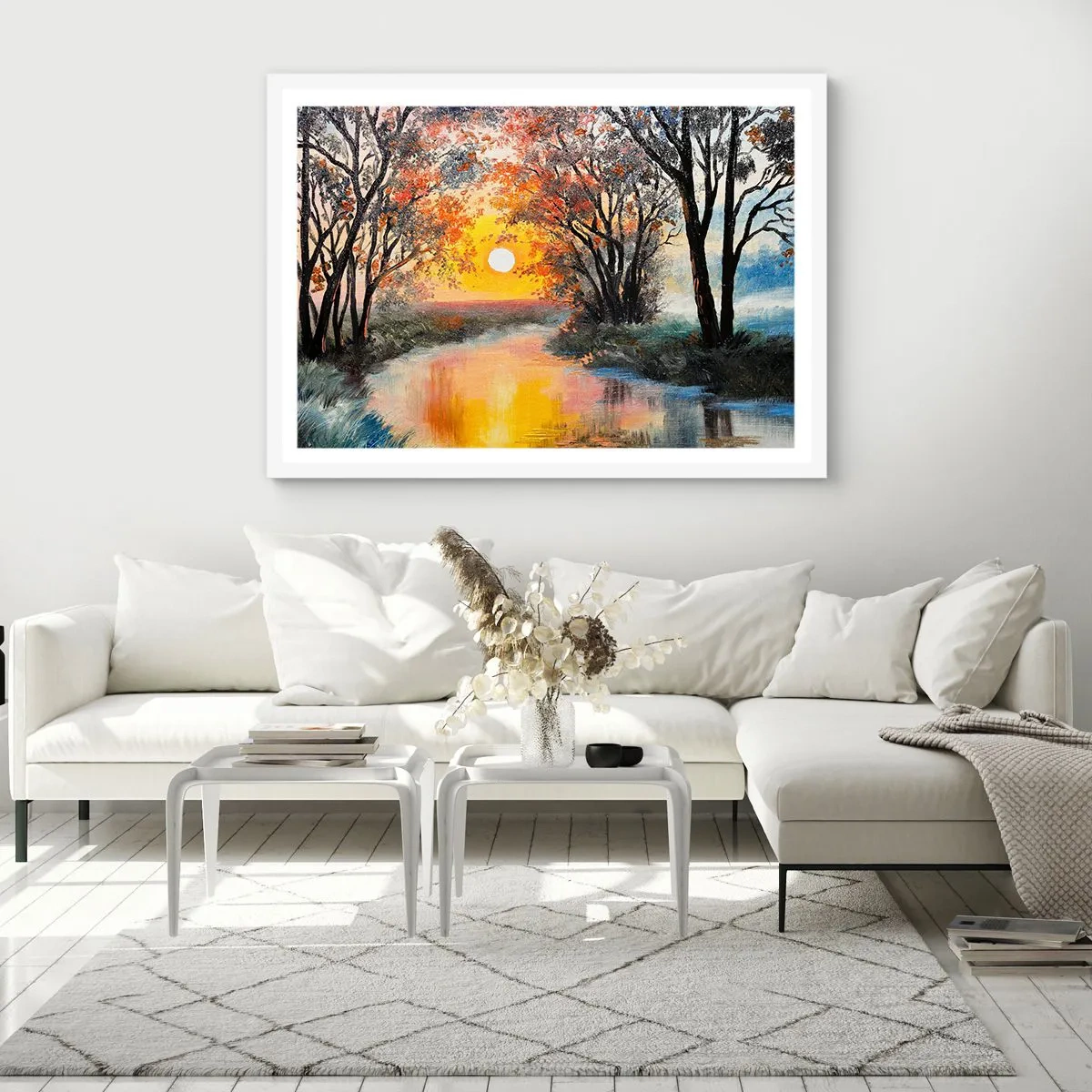 Affiche dans un cadre blanc - Poster - Climats de printemps - 50x40 cm