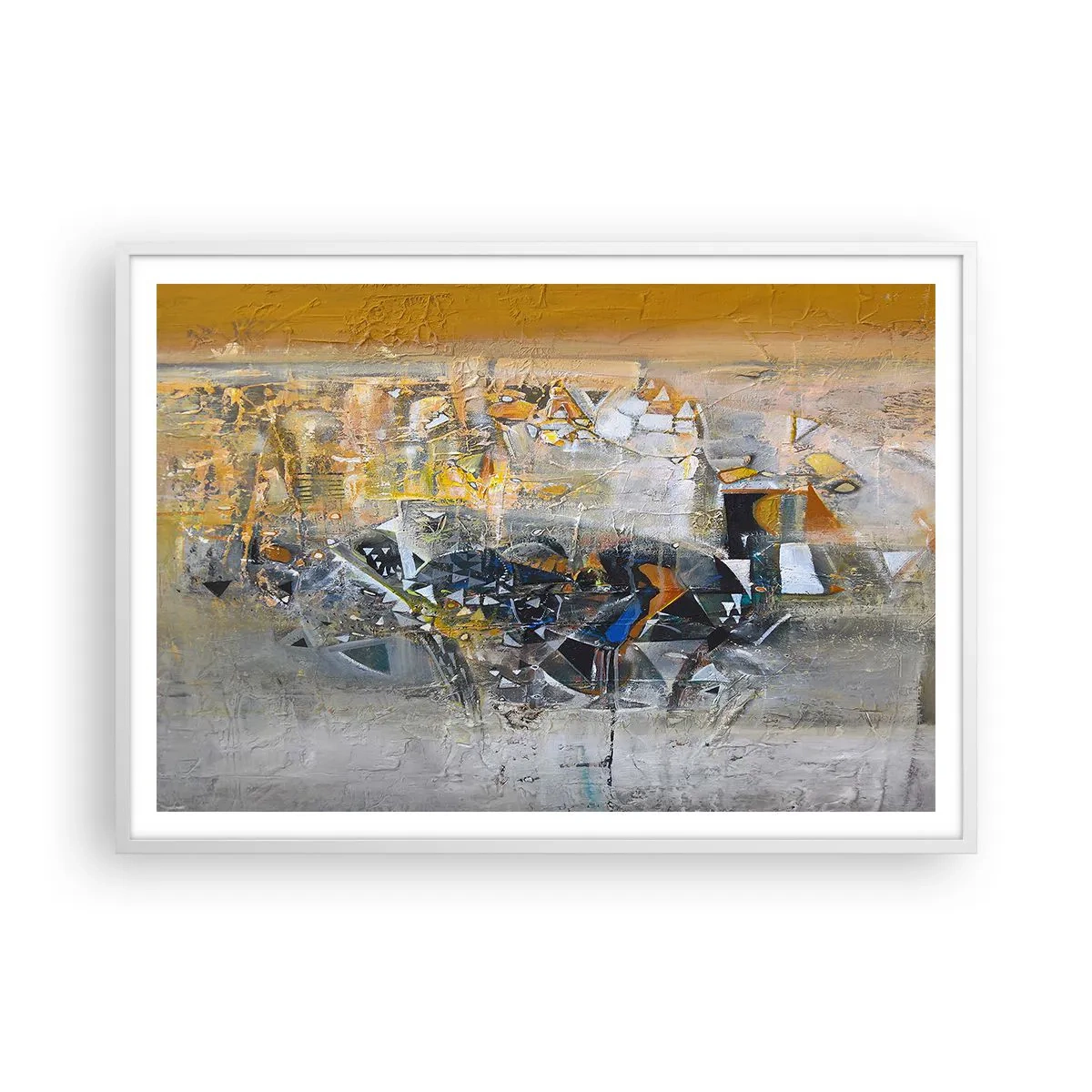 Affiche dans un cadre blanc - Poster - Tout se met en place - 100x70 cm