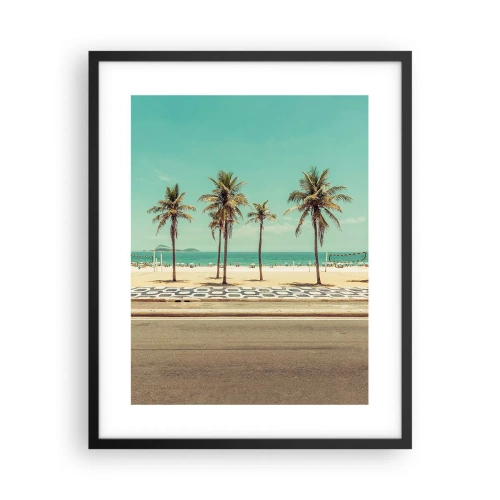 Affiche dans un cadre noir - Poster - Gardien de plage - 40x50 cm