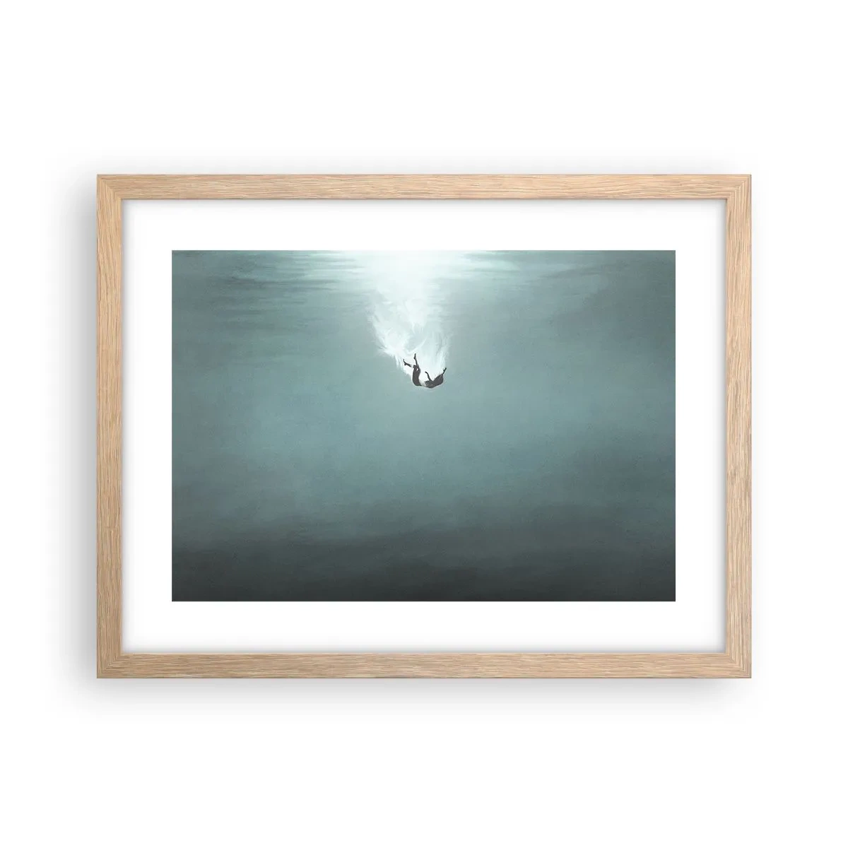 Affiche dans un chêne clair - Poster - Dans les bras de l'océan - 40x30 cm