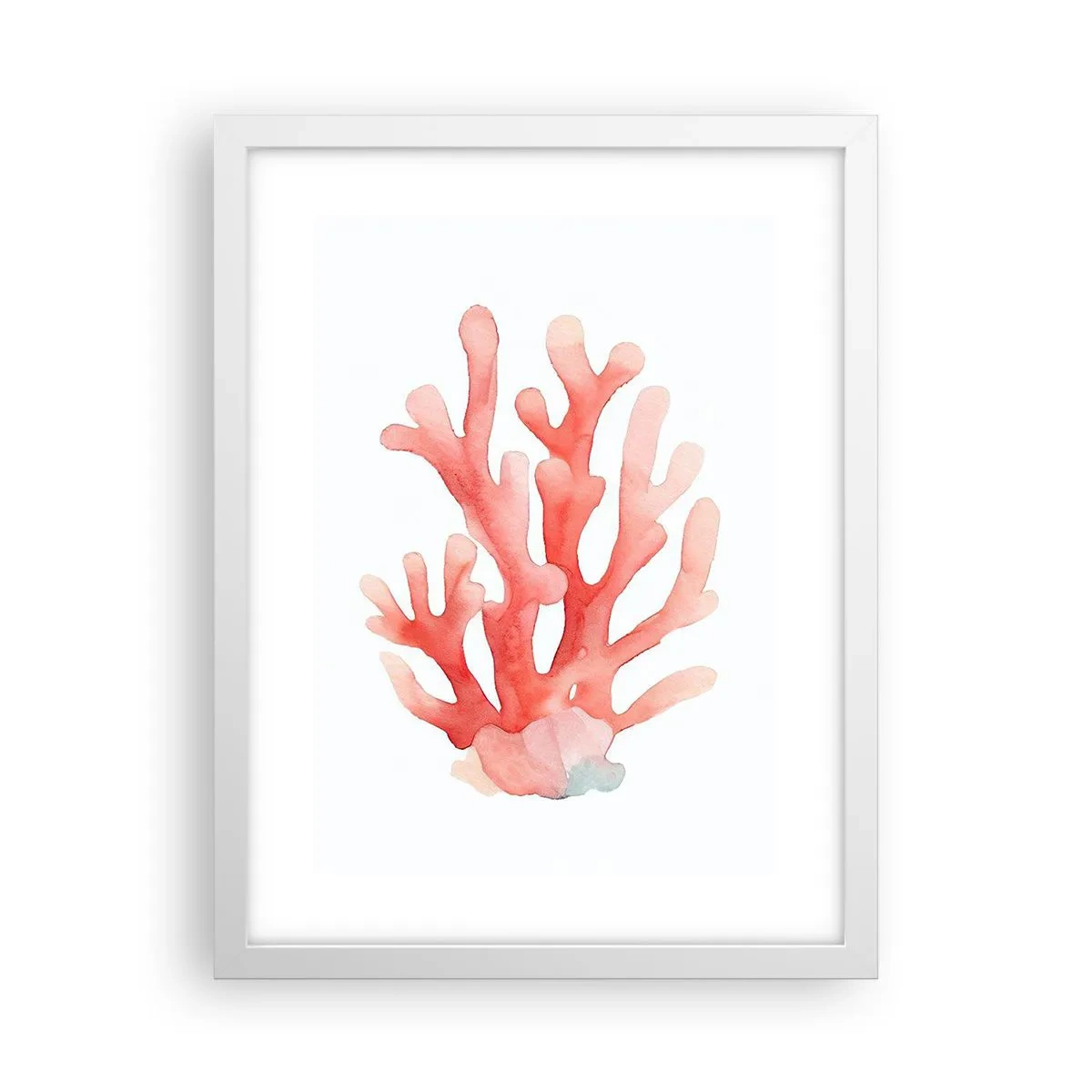 Affiche dans un cadre blanc - Poster - Corail couleur corail - 30x40 cm