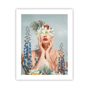 Affiche - Poster - Femme - fleur - 40x50 cm