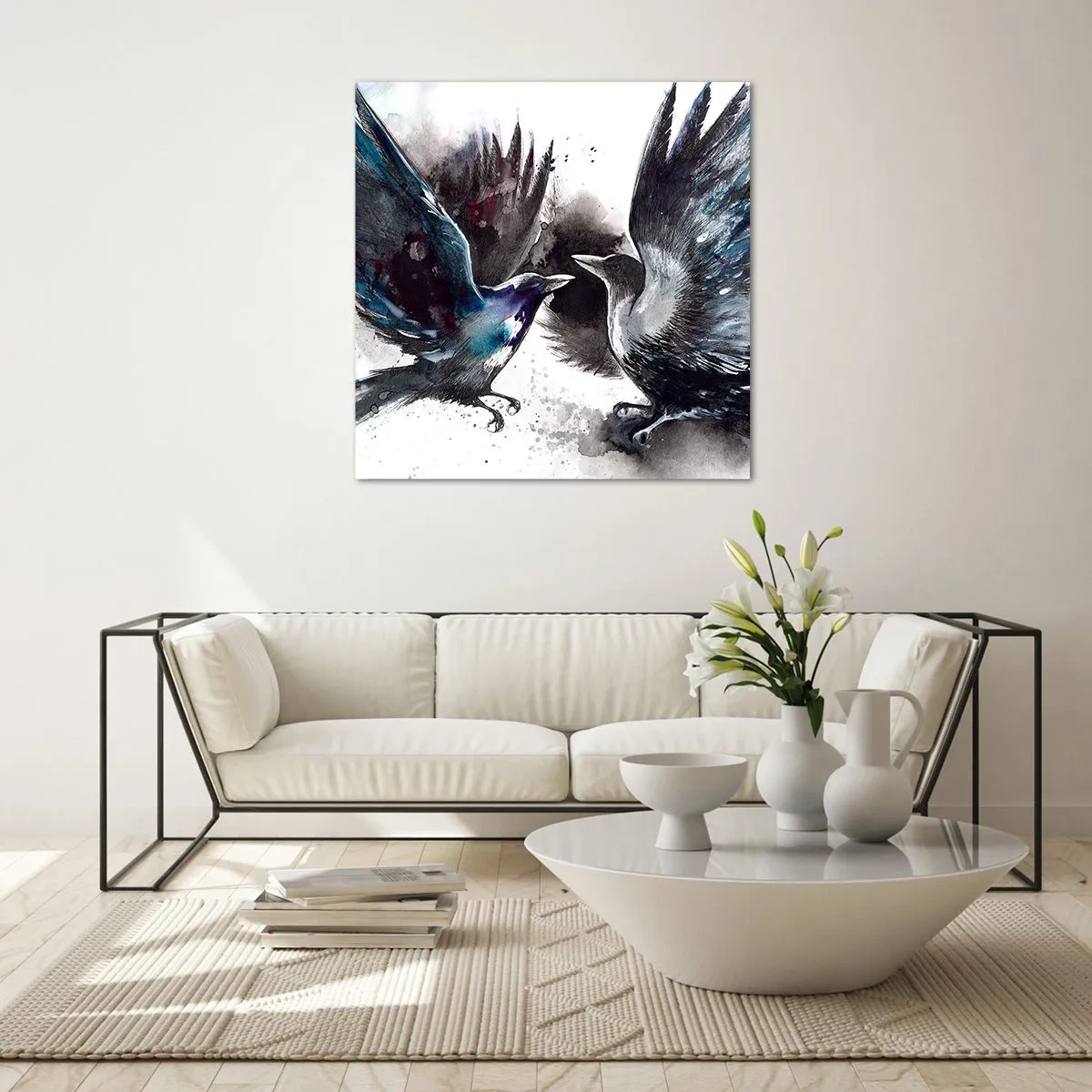 Impression sur verre - Image sur verre - Le corbeau des corbeaux - 40x40 cm