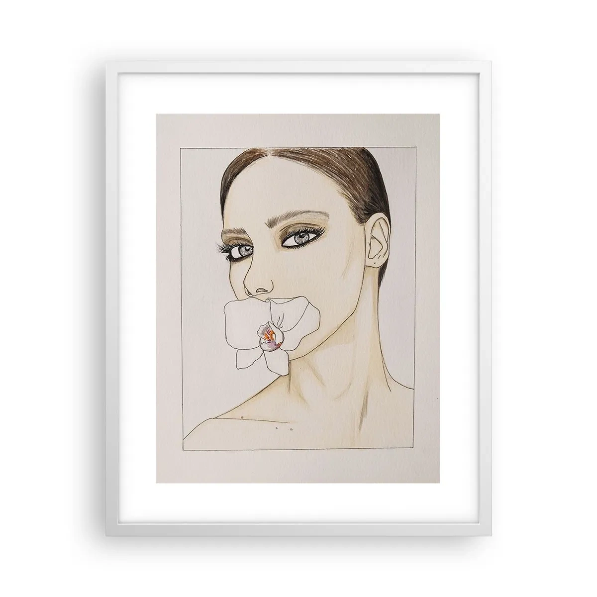 Affiche dans un cadre blanc - Poster - Symbole de l'élégance et de la beauté - 40x50 cm