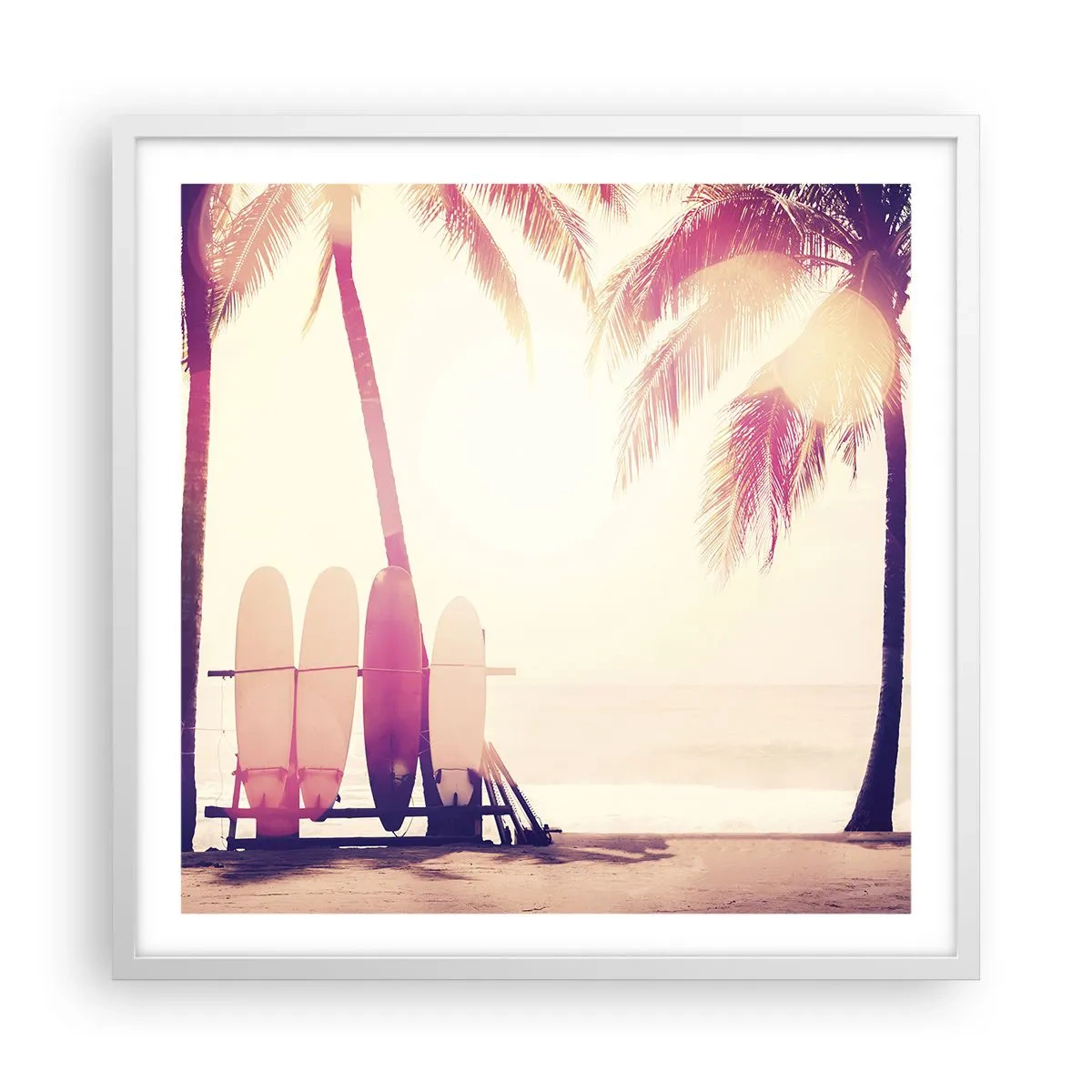 Affiche dans un cadre blanc - Poster - Ca va être une journée magnifique - 60x60 cm