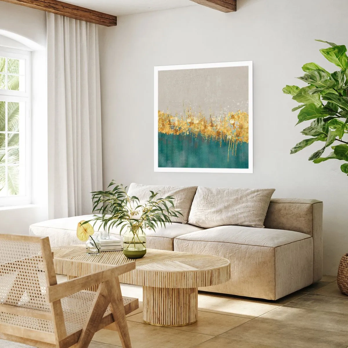 Affiche - Poster - La frontière dorée - 30x30 cm