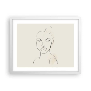 Affiche dans un cadre blanc - Poster - Esquisse de la sensualité - 50x40 cm