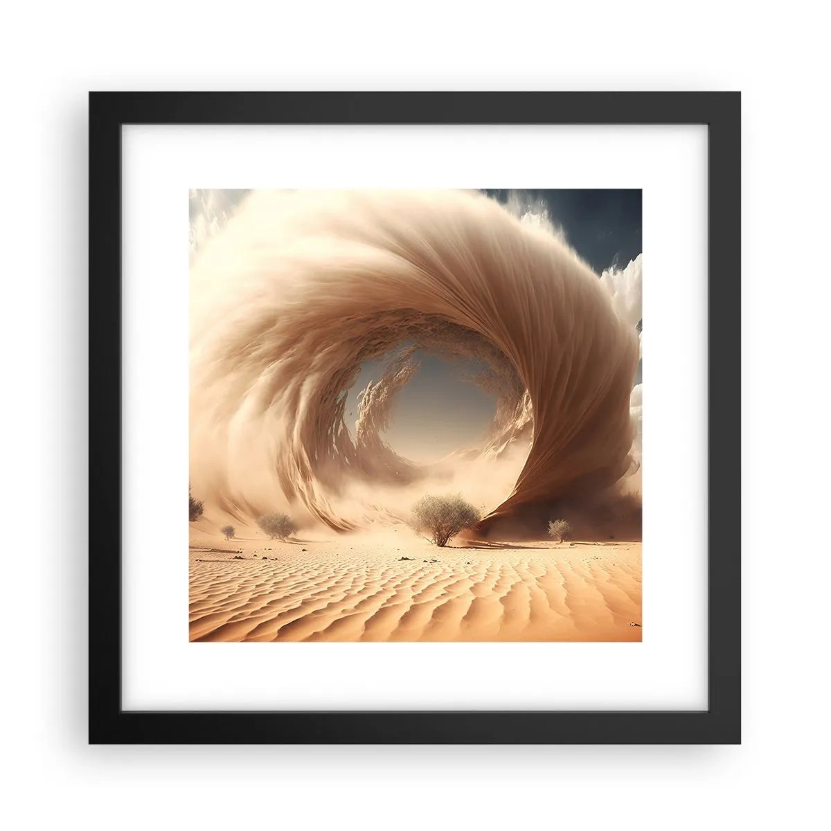 Affiche dans un cadre noir - Poster - Portail ouvert - 30x30 cm