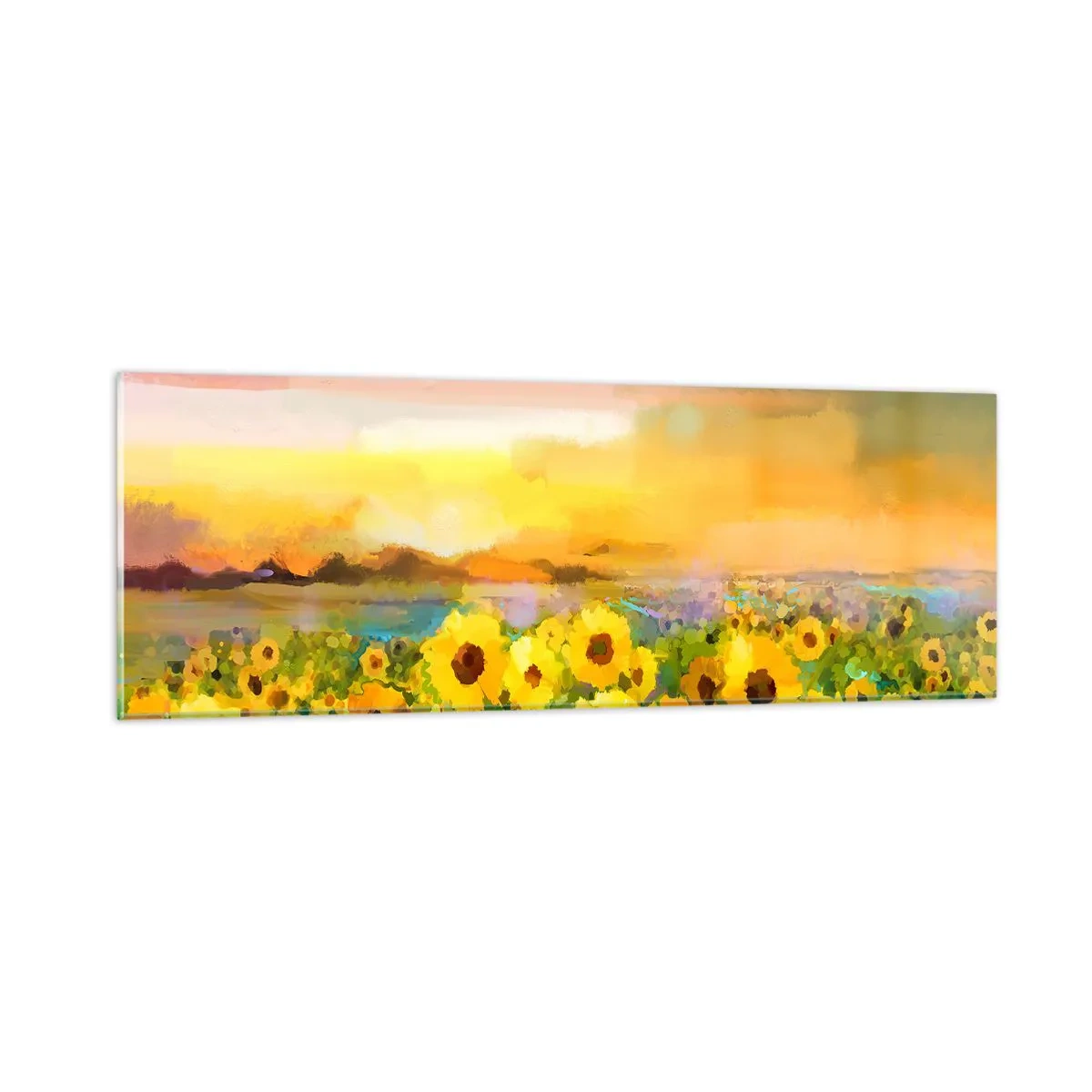 Impression sur verre - Image sur verre - Le soleil lui-même est descendu sur terre - 90x30 cm
