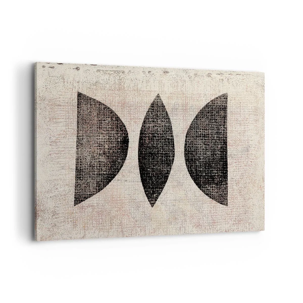 Impression sur toile - Image sur toile - Formes ethniques aux tons sombres sur fond clair - 120x80cm - Abstraction ethnique - Décoration murale moderne pour le salon et la chambre ARTTOR