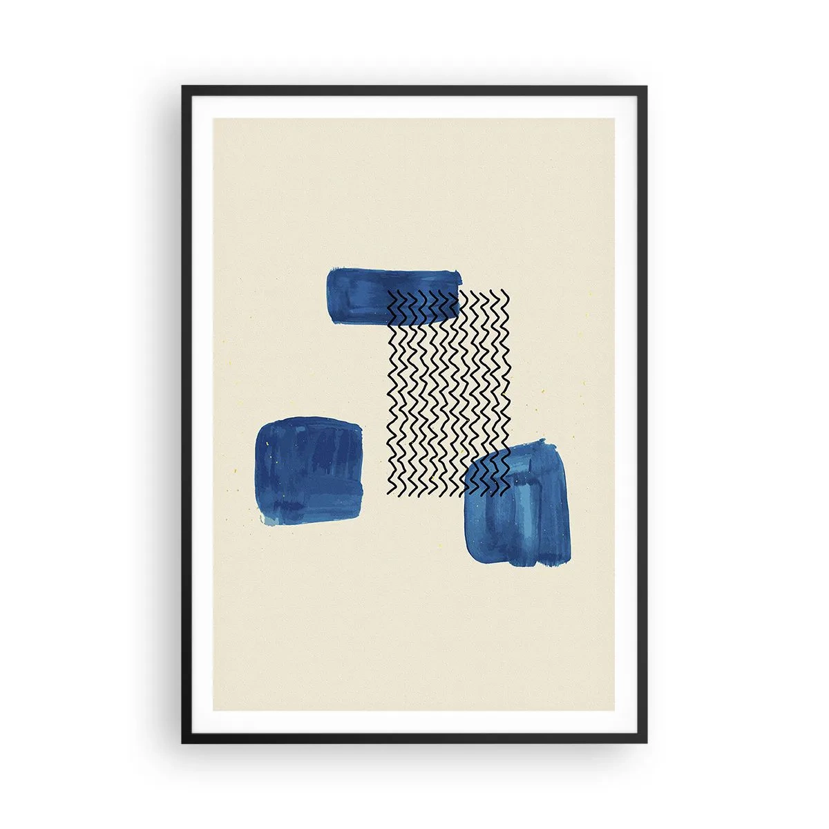 Affiche dans un cadre noir - Poster - Quatuor abstrait - 70x100 cm