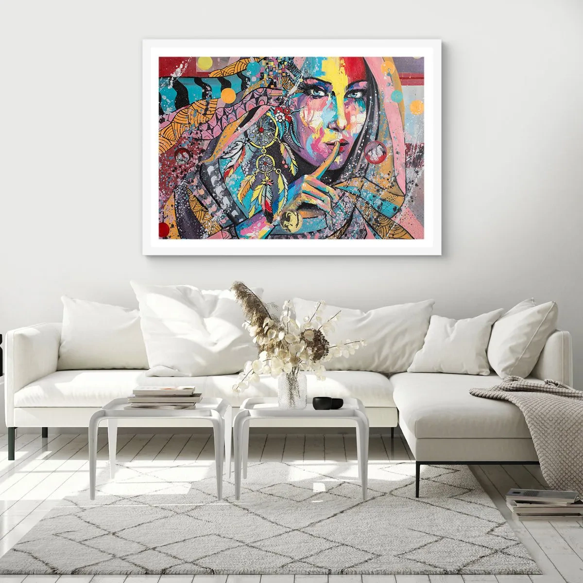 Affiche dans un cadre blanc - Poster - Taisez-vous jusqu'à ce que vous compreniez - 50x40 cm