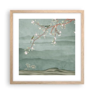 Affiche dans un chêne clair - Poster - Printemps oh c'est toi - 40x40 cm