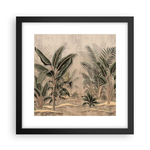 Affiche dans un cadre noir - Poster - Une gravure de style colonial - 30x30 cm