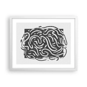 Affiche dans un cadre blanc - Poster - Abstraction : la danse de la joie - 50x40 cm