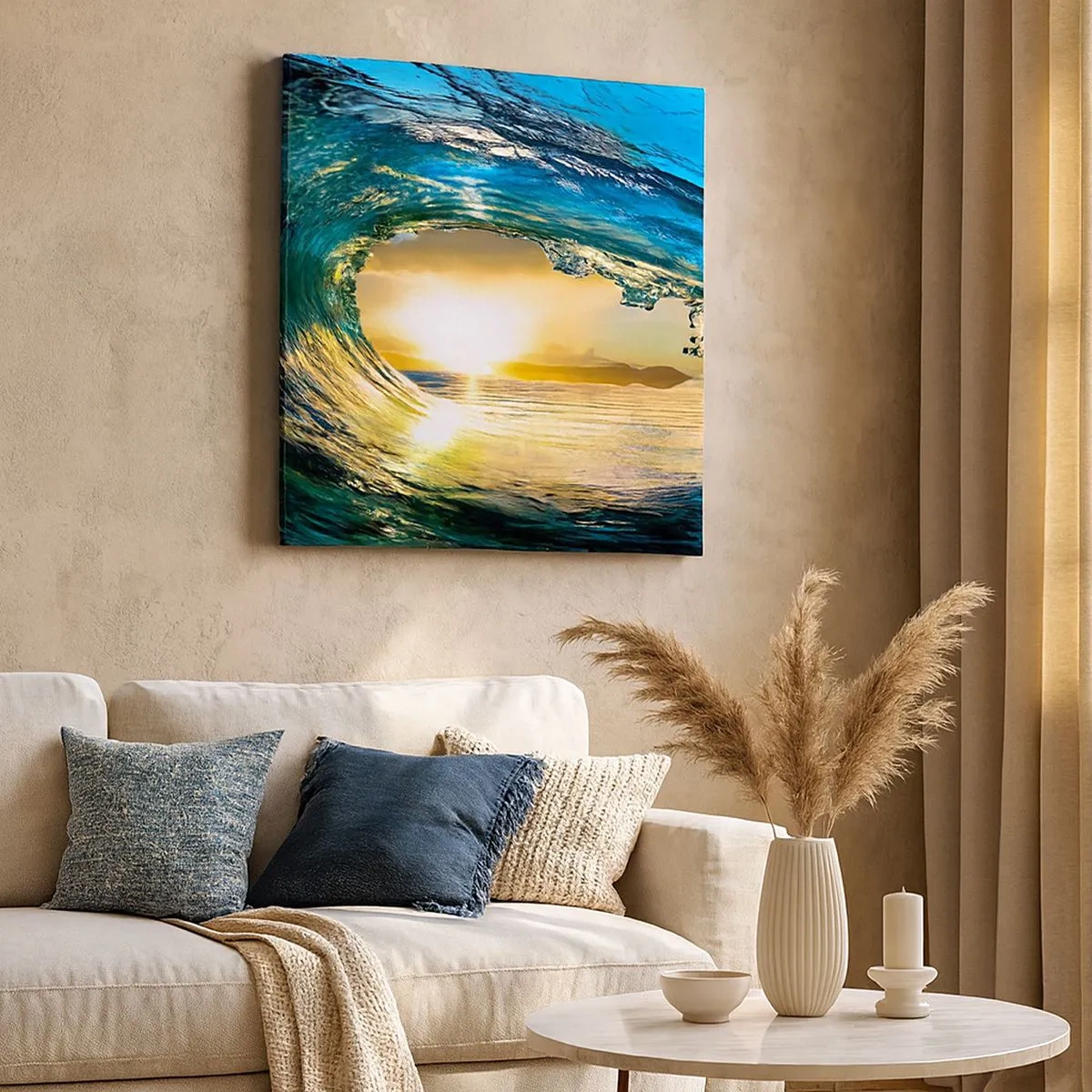 Impression sur toile - Image sur toile - Dans un éclat émeraude-or - 30x30 cm