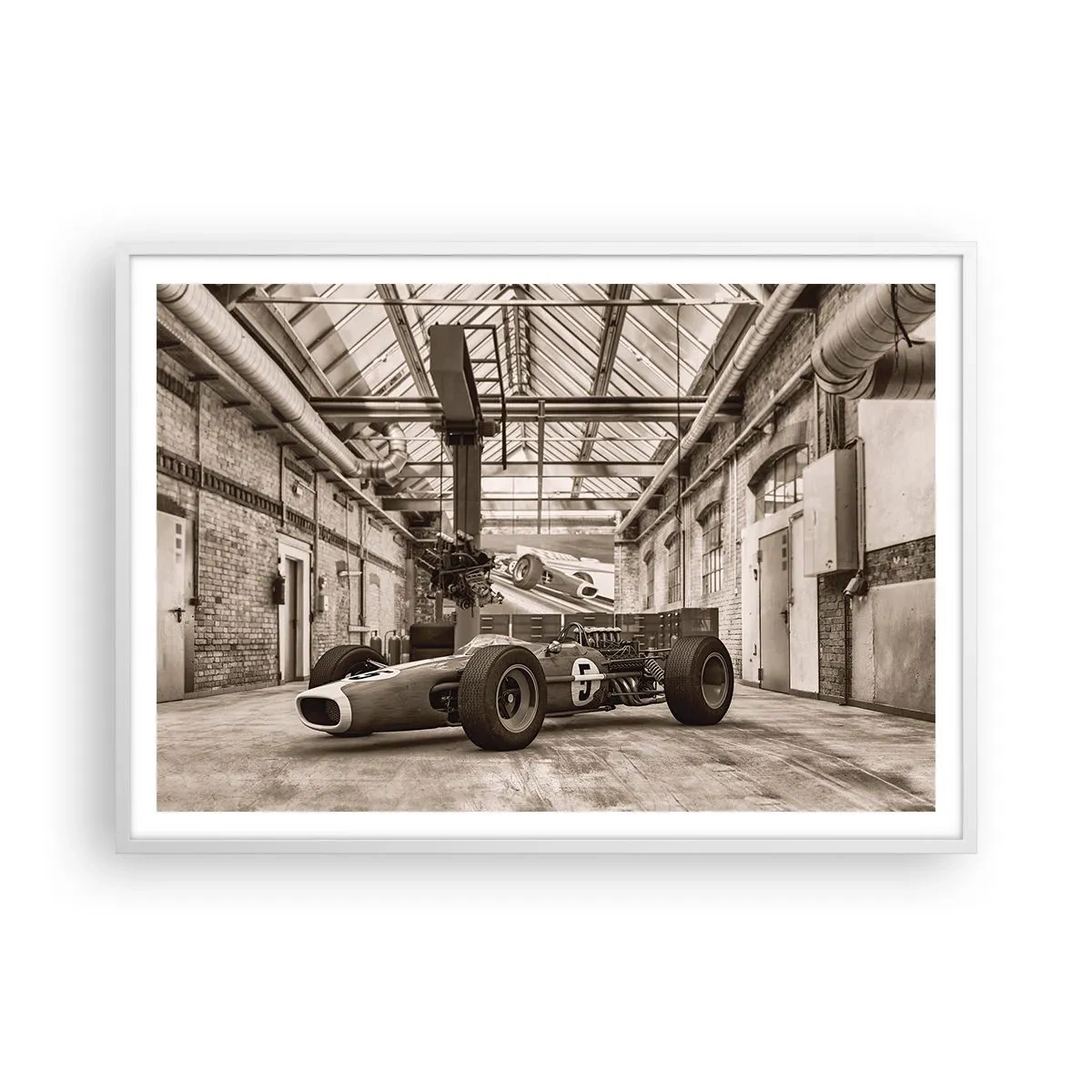 Affiche dans un cadre blanc - Poster - Le repos du guerrier - 100x70 cm