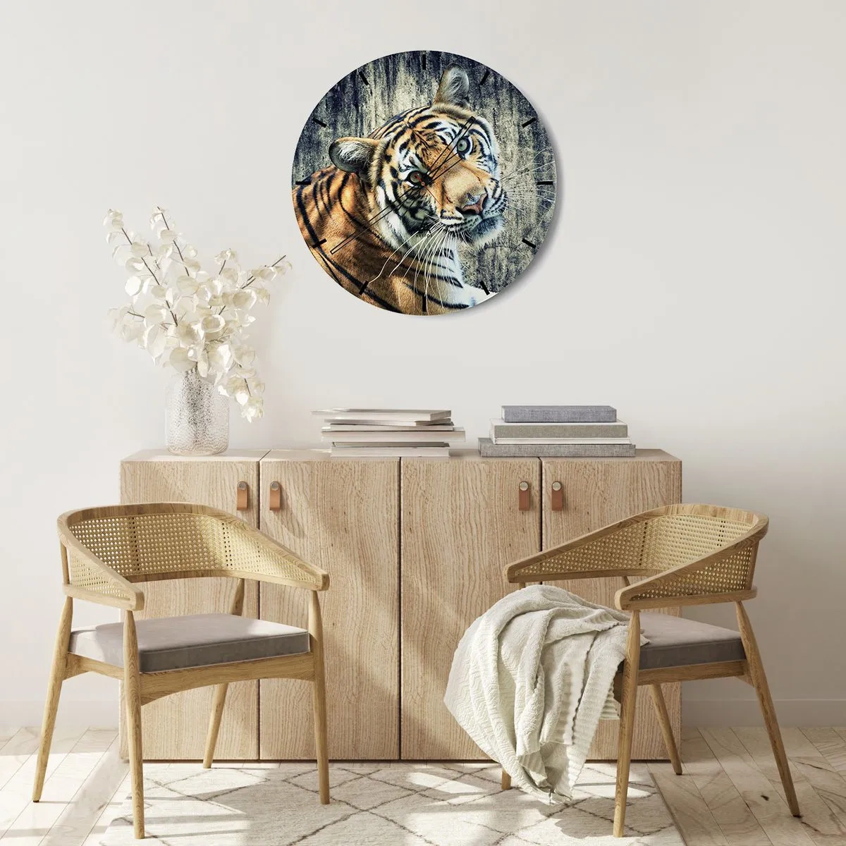 Horloge murale - Pendule murale - Portrait dans les flots de lumière - 40x40 cm