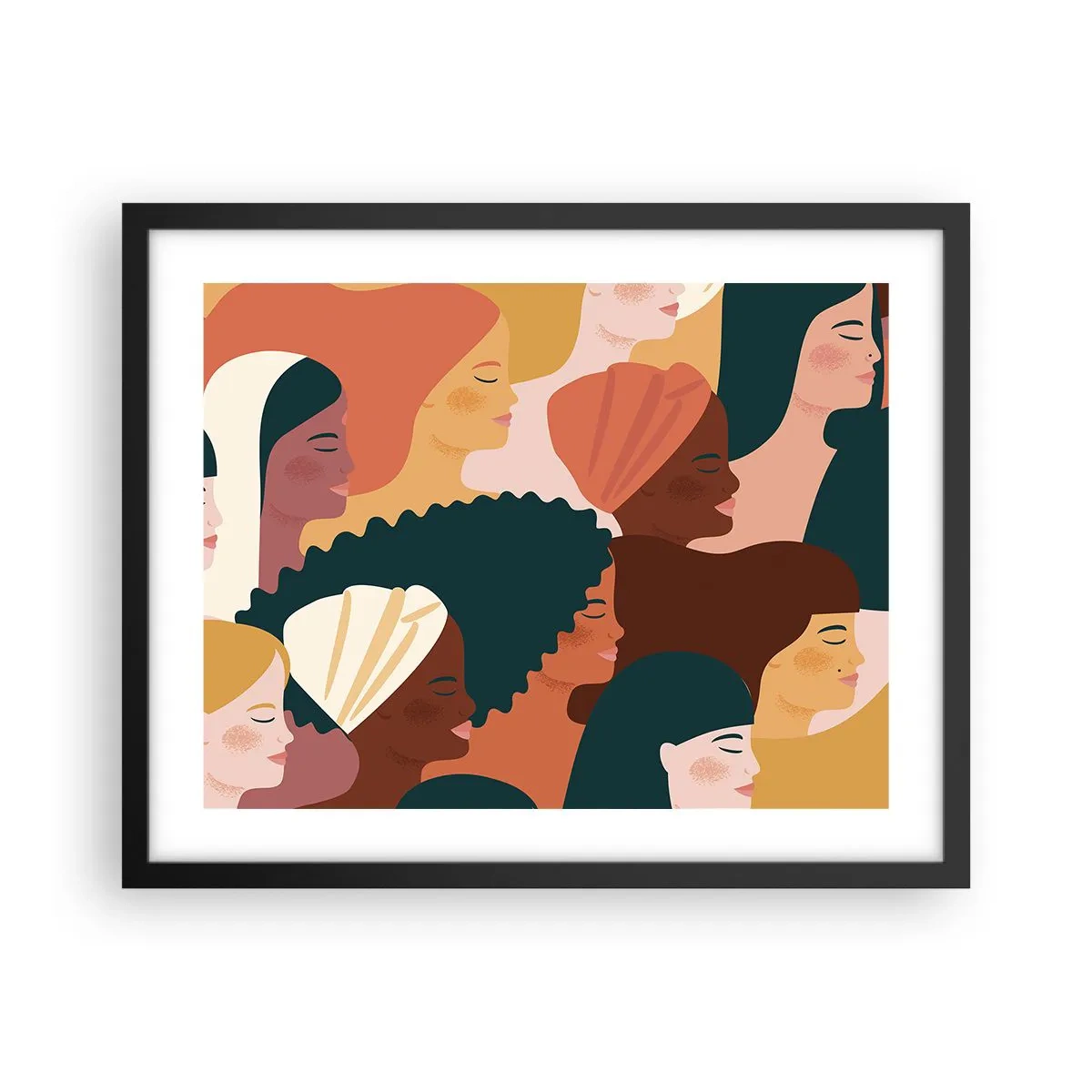 Affiche dans un cadre noir - Poster - Uniquement la féminité - 50x40 cm