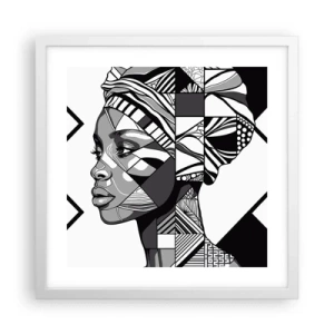 Affiche dans un cadre blanc - Poster - Portrait ethnique - 40x40 cm