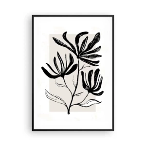 Affiche dans un cadre noir - Poster - Esquisse pour l'herbier - 70x100 cm