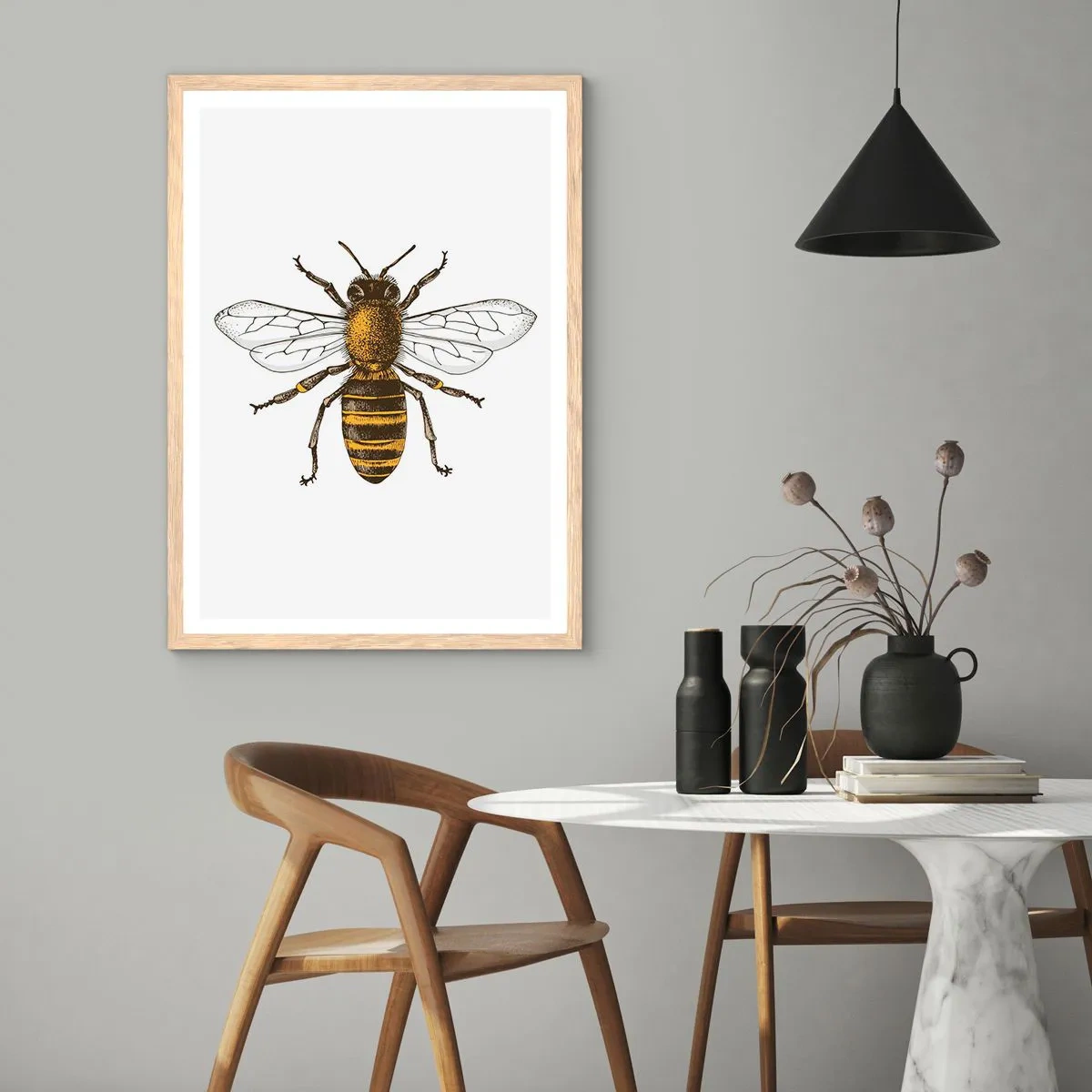 Affiche dans un chêne clair - Poster - Belle et bonne - 70x100 cm