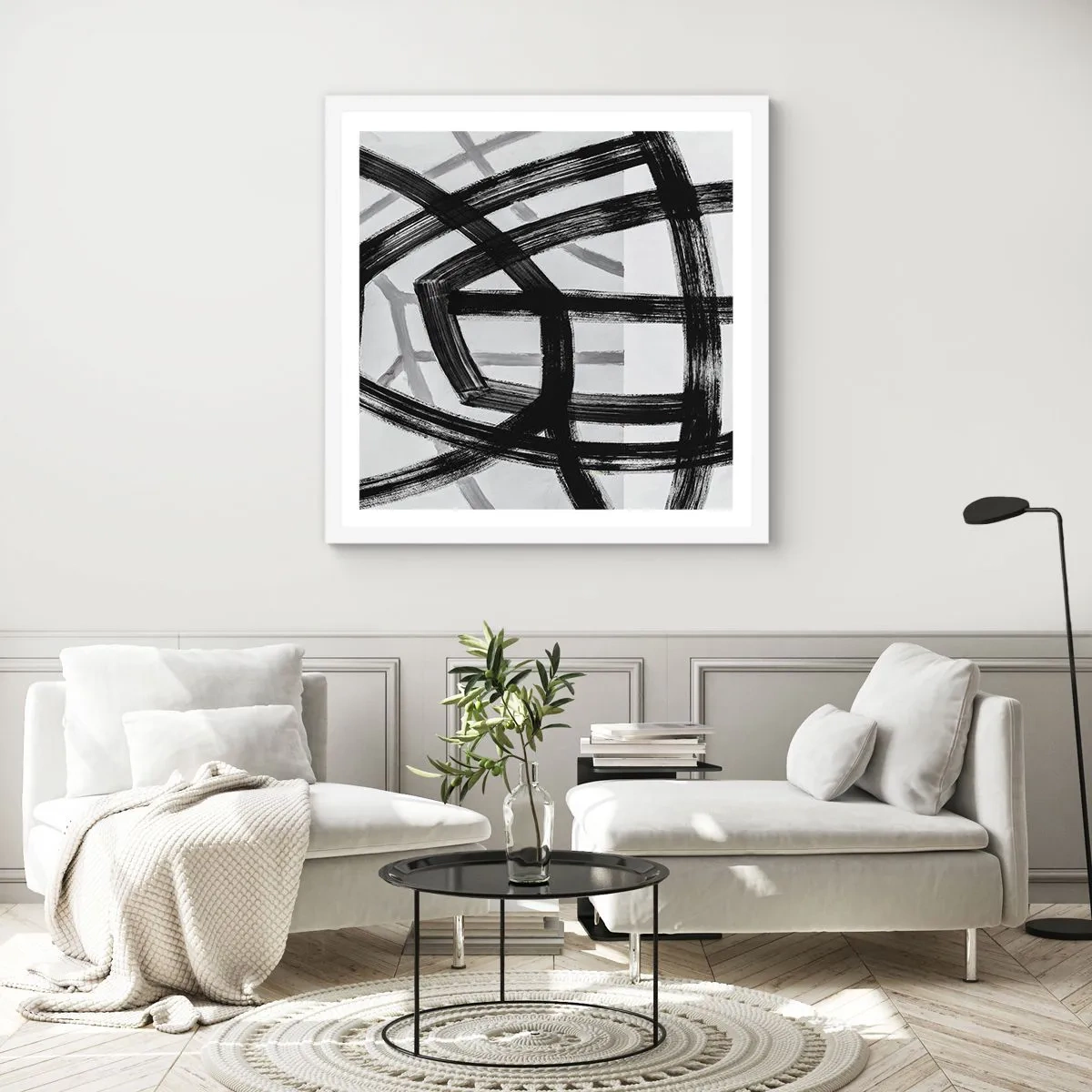 Affiche dans un cadre blanc - Poster - Profondeur du bâtiment - 30x30 cm