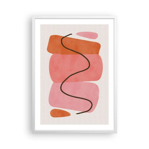 Affiche dans un cadre blanc - Poster - mouvement doux des formes - 50x70 cm