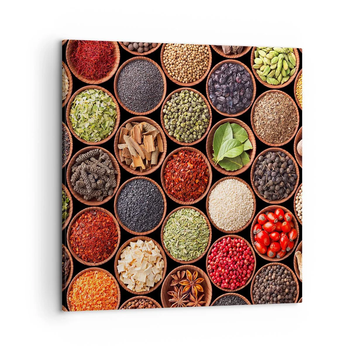Impression sur toile - Image sur toile - Toutes les saveurs du monde - 50x50 cm