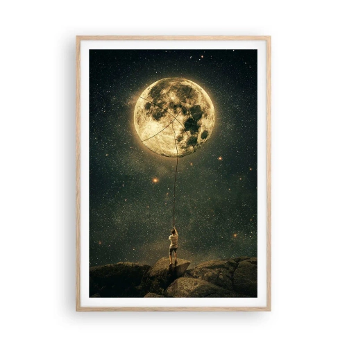 Affiche dans un chêne clair - Poster - Celui qui a volé la lune - 70x100 cm
