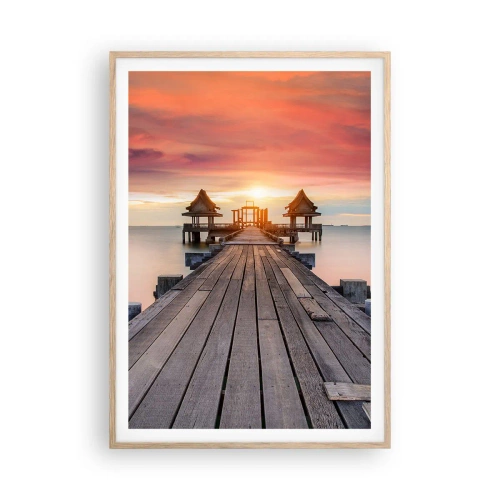 Affiche dans un chêne clair - Poster - L'Ouest à l'Est - 70x100 cm