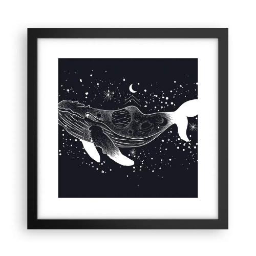 Affiche dans un cadre noir - Poster - Dans l'océan de l'univers - 30x30 cm