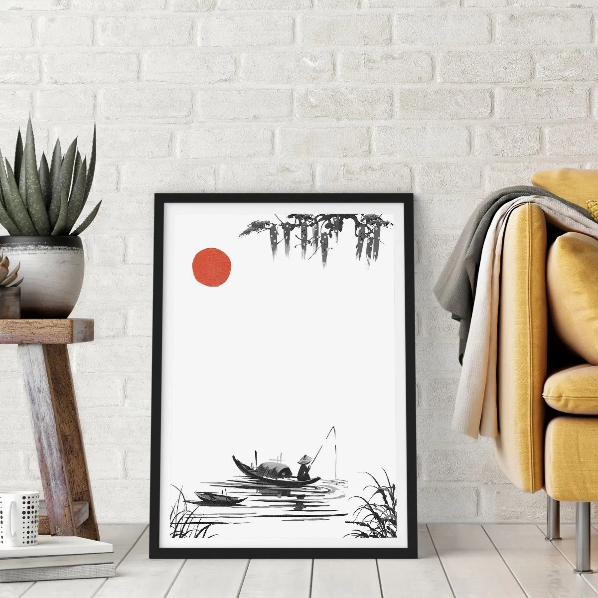 Affiche dans un cadre noir - Poster - Après-midi asiatique - 40x50 cm