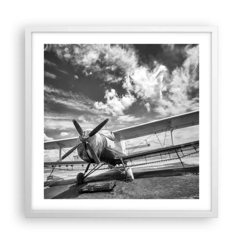 Affiche dans un cadre blanc - Poster - Je suis impatient! - 50x50 cm