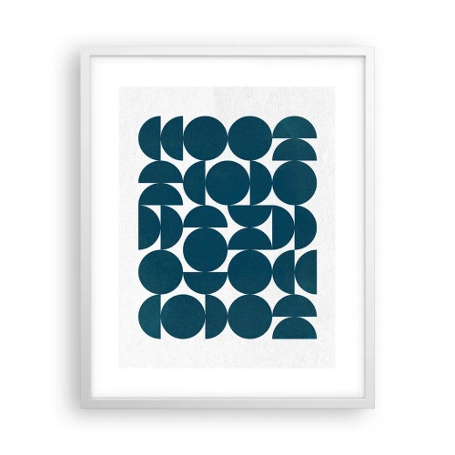 Affiche dans un cadre blanc - Poster - Cercles et demi-cercles - 40x50 cm