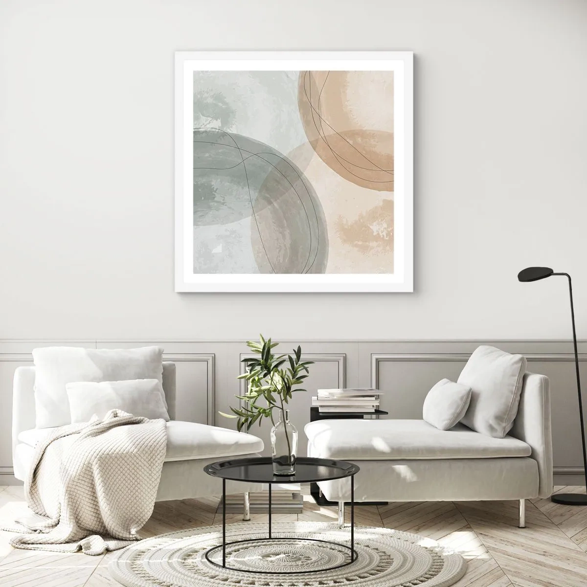 Affiche dans un cadre blanc - Poster - Mondes pénétrants - 30x30 cm