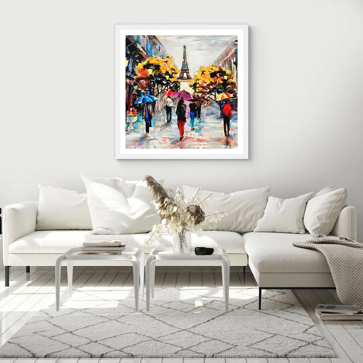 Affiche dans un cadre blanc - Poster - Particulièrement beau en automne - 50x50 cm