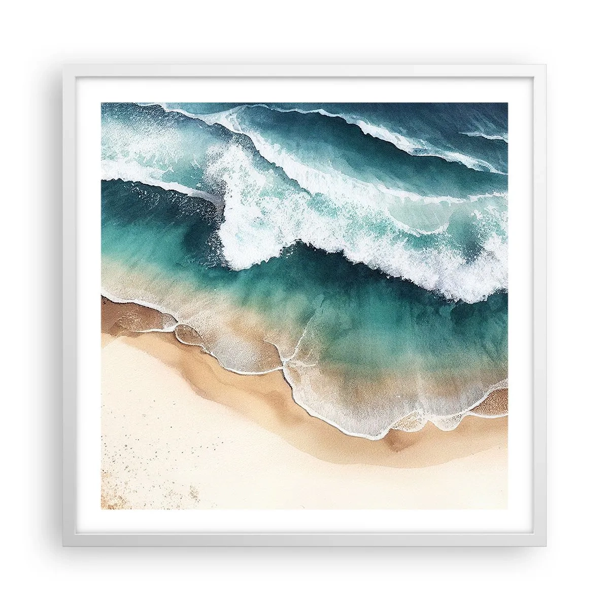 Affiche dans un cadre blanc - Poster - La rencontre éternelle - 60x60 cm